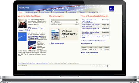 SAS - 14 års erfaring med udvikling af websider for SAS