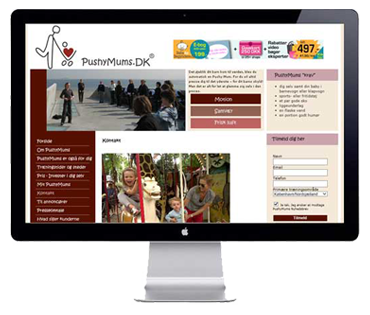 PushyMums.dk Webside med Online booking modul
