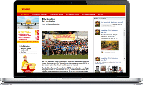 DHL Stafetten - en CMS webside lavet af Viewsource.dk