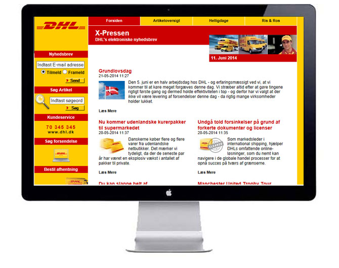 Et Portofolio uddrag af hvad Viewsource.dk har lavet for DHL Express